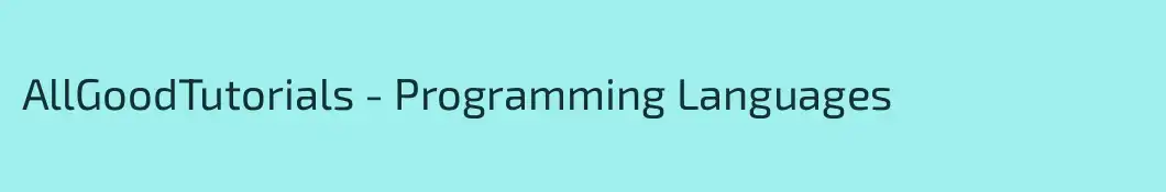 AllGoodTutorials - Programming Languages